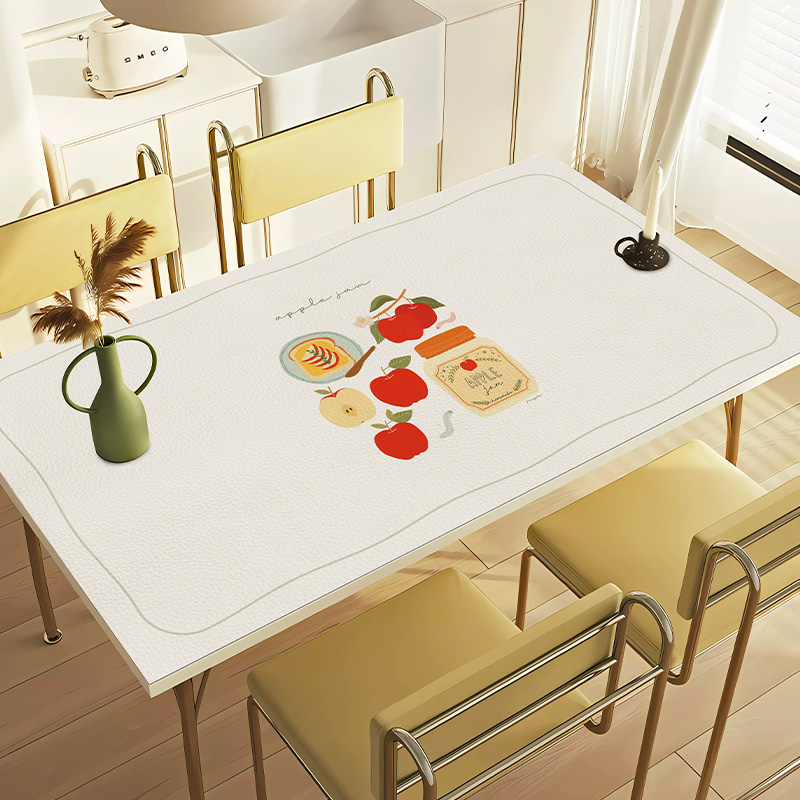 可爱ins风皮革餐桌垫免洗防油防水防烫桌布隔热餐桌布茶几垫桌布