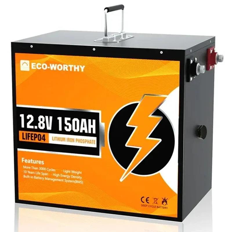ECO-WORTHY 12V150AH高款太阳能储能电池组磷酸铁锂电池家用大容
