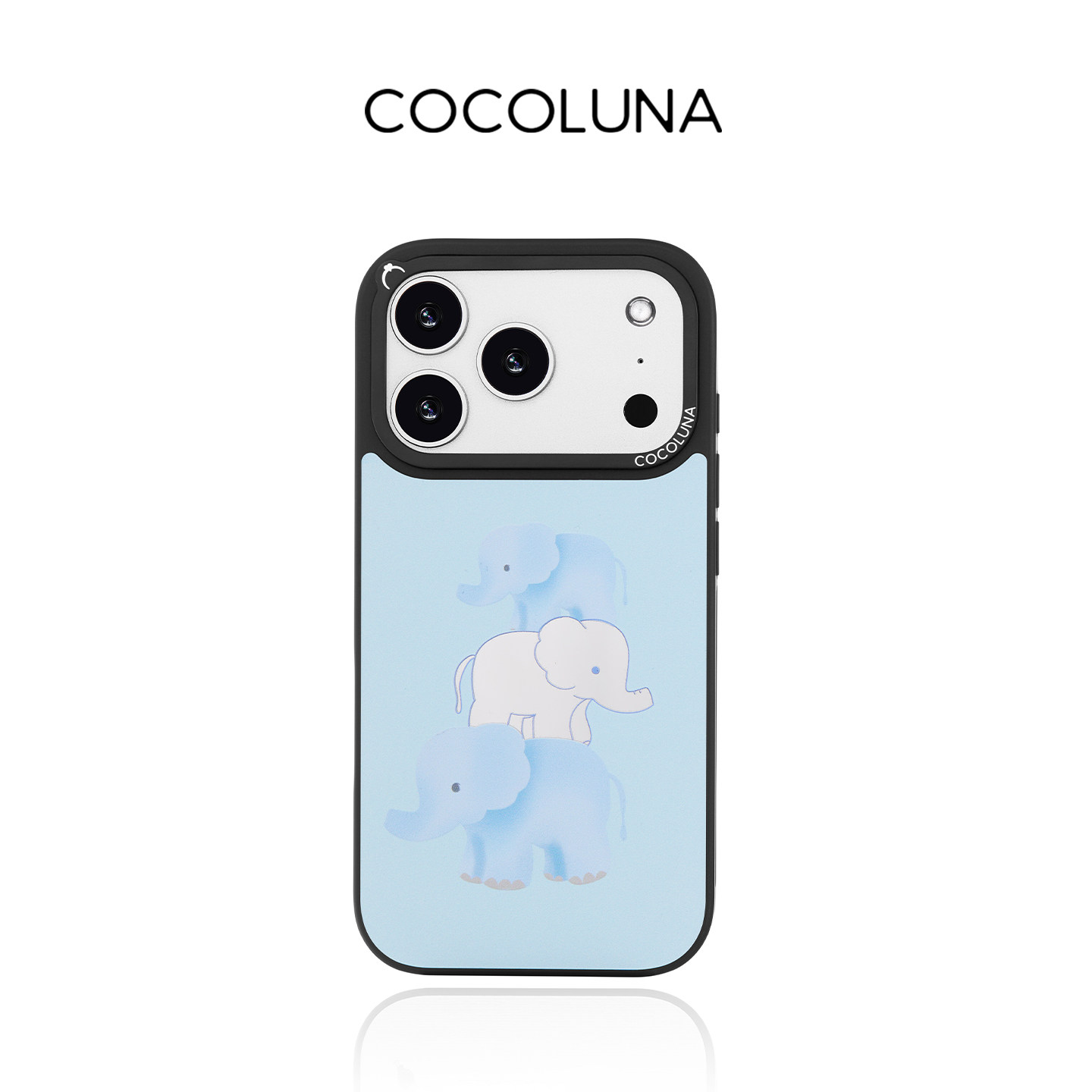 COCOLUNA 原创三只小象图案磁吸适用于苹果15Pro/16Pro/16ProMax 镜面手机壳女唯美浪漫13promax简约14保护套