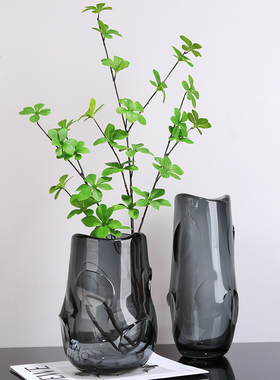 优选轻奢琉璃花瓶摆件简约可水培样板间现代客厅餐桌插花花器玄关