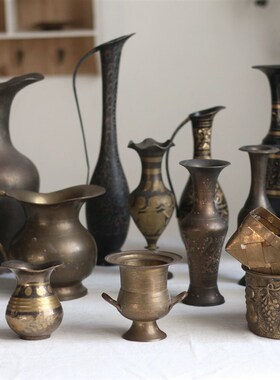 优选花器C西洋旧物古董美食静物摄影家居装饰黄铜摆件【二店道具