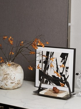 优选怀旧复古陶罐花瓶样板间客厅办公书房装饰画中式提篮托盘摆件