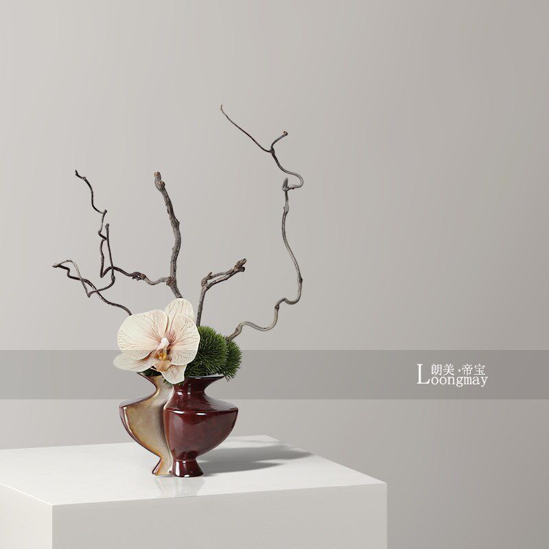 优选中古风红色陶瓷花瓶小花艺客厅餐桌茶几卫生间花器新中式插花,家居饰品,花瓶,淘宝优惠券,粉丝福利购,淘宝优惠卷