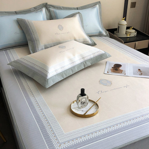 优选高端夏季冰丝凉席三件套可水洗折叠床笠款夏天空调软席子冬夏