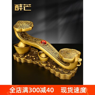 优选铜如意摆件家居装饰工艺品客厅玄关电视柜办公室公司送礼品