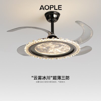 优选意式轻奢2025新款餐厅吊扇灯卧室客厅灯一体变频智能语音控制