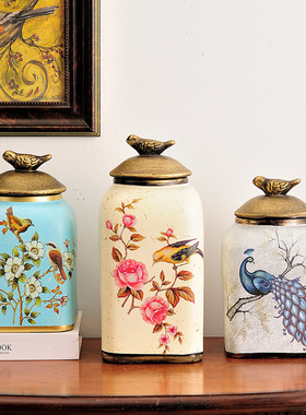 优选新中式创意手工陶瓷家居客厅饰品摆件装饰收纳玄关储物罐装设