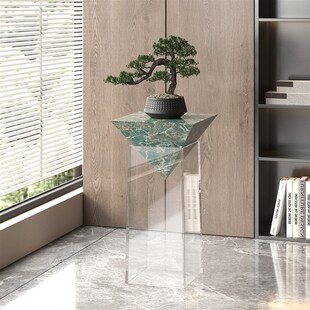 优选新款高端客厅悬浮花架酒店装饰柱子沙发旁悬空边几置物展示花