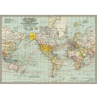 优选非常漂亮的世界洋流地图全英文版装饰画酒吧装饰摄影背景礼品