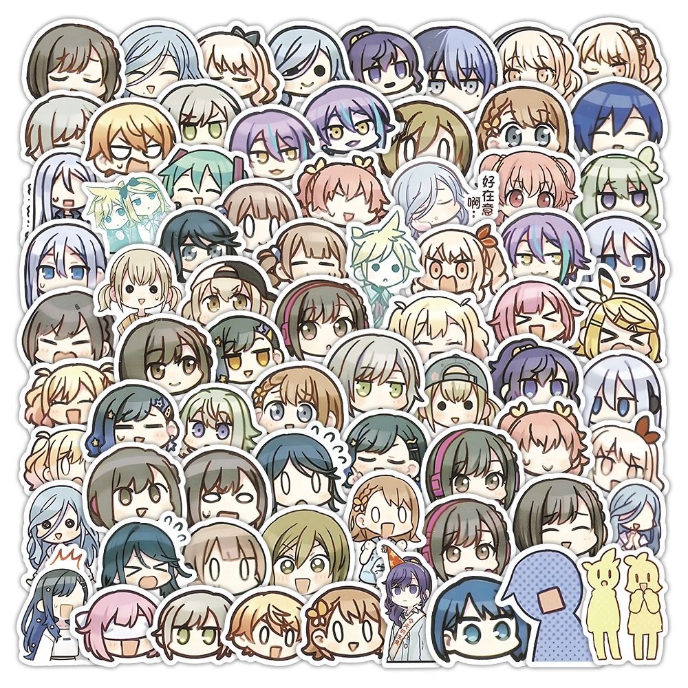 180张世界计划贴纸卡通可爱小图案Q版头像装饰手账行李箱防水贴画