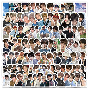 100张riize卡通贴纸男明星周边装饰手机壳汽车行李箱贴画