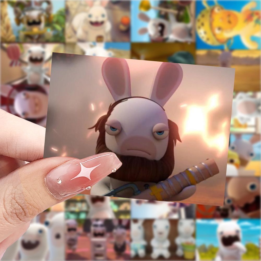 疯狂兔子周边表情贴纸爆款沙雕可爱diy手机搞笑装饰手账卡通贴画