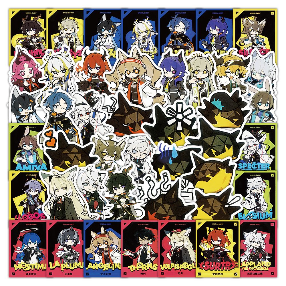 106张明日方舟贴纸卡通二次元创意动漫装饰手账行李箱标签防水贴