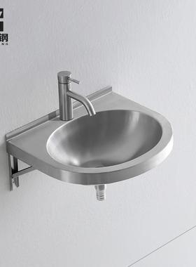 304不锈钢简易洗手盆小户型卫生间挂墙式洗脸盆家用阳台洗手台盆
