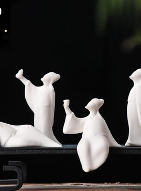 创意陶瓷古代诗人李白禅意人物无相佛小生盆景根雕中式迷你小摆件