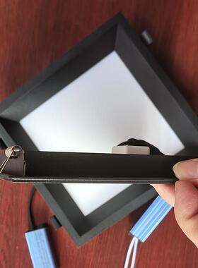 黑色暗装 悬吊式天花板天花大板LED灯 铝质 卡扣弹簧正方形嵌入式