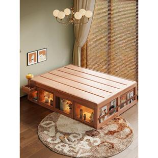 喜力美儿童床儿童储物床实木高箱地台小户型卧室成长性儿童木家具