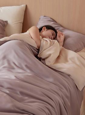 夏季北欧简约灰色60支莱赛尔天丝四件套双面冰丝床单被套床笠床品