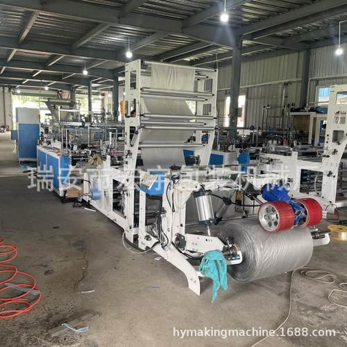 高速穿绳垃圾袋袋机抽绳式连800 卷手撕圾袋 手提束制口垃袋生产