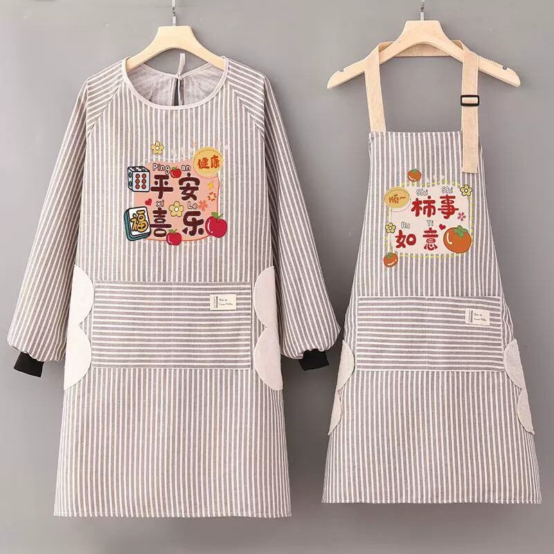 围裙女2025新款纯棉围裙100布全棉厨房家用高级感年轻款做饭罩衣图片
