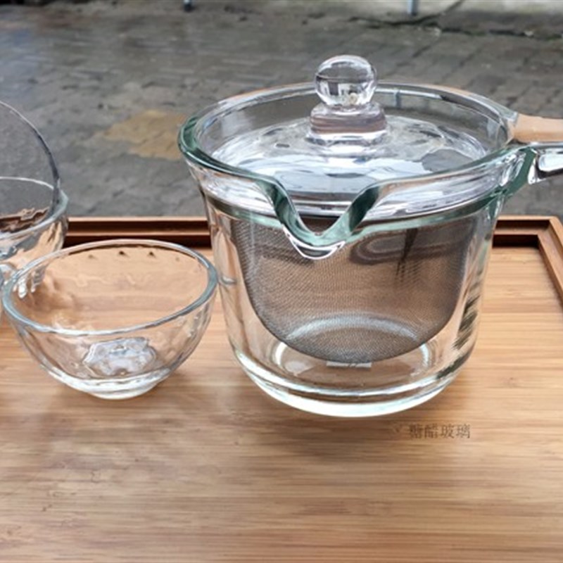 sohome日式急须壶茶壶侧把壶厚玻璃茶壶/300ml花茶壶/茶具