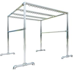 大型防风镀锌管晾衣架室外加粗晒被支架户外阳台落地式户外晾衣架