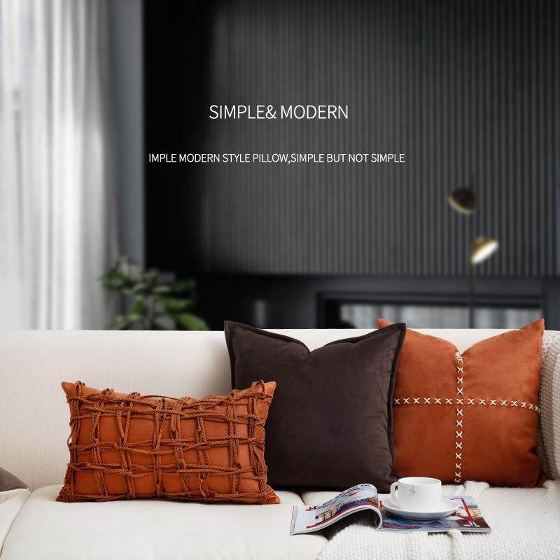 现代轻奢枕套橙色编织抱枕系列软装样板房沙发靠枕时尚简约抱枕套,居家布艺,抱枕被,淘宝优惠券,粉丝福利购,淘宝优惠卷