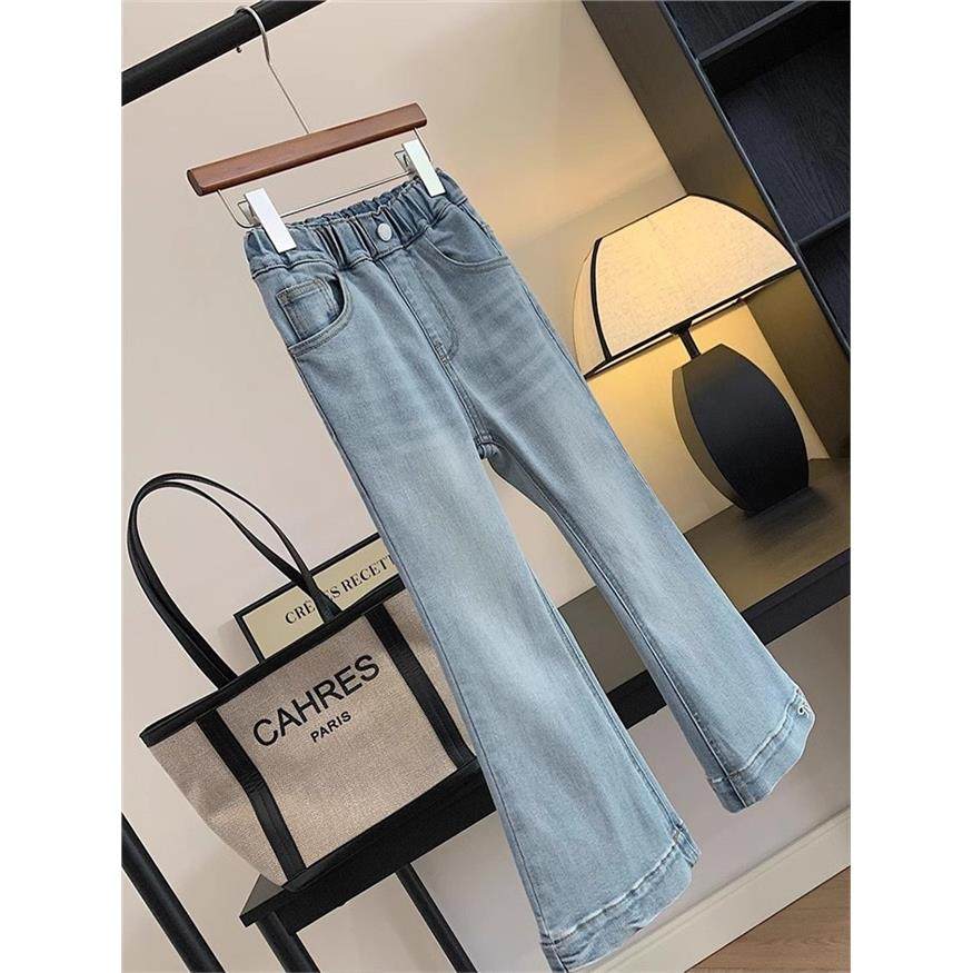 女童刺绣牛仔裤童装春秋款中大童微喇裤儿童修身显瘦喇叭裤松紧腰,童装/婴儿装/亲子装,裤子,淘宝优惠券,粉丝福利购,淘宝优惠卷