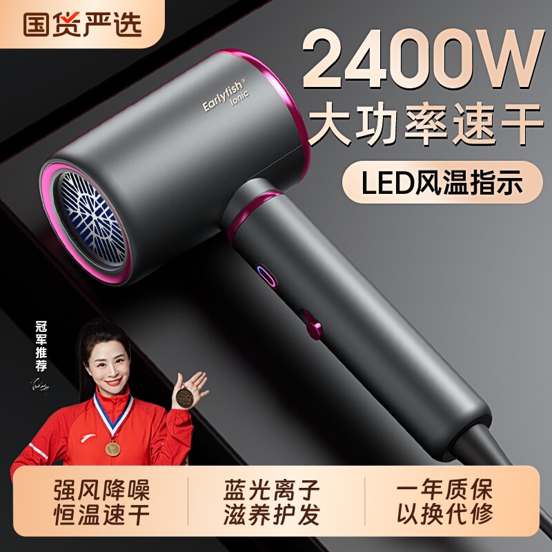 高速吹风机家用蓝光负离子静音恒温护发2026新款大功率速干吹风筒