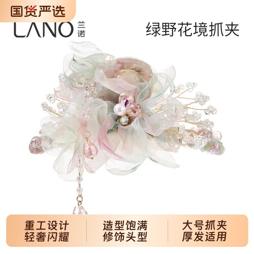 兰诺网纱水晶抓夹高级感造型