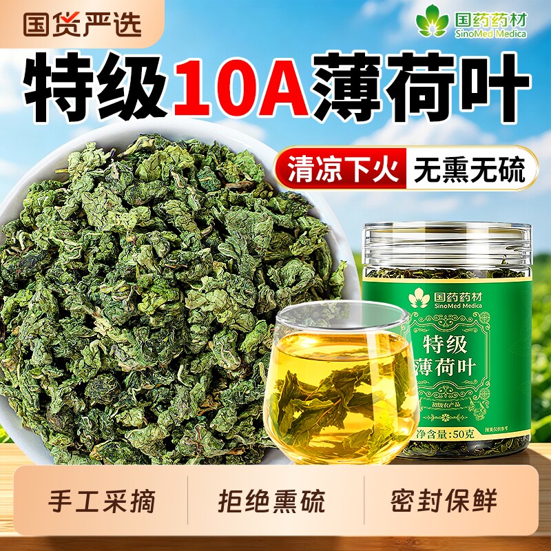 薄荷叶中药材薄荷茶干新鲜凉茶清热降火解去火毒正品官方旗舰店