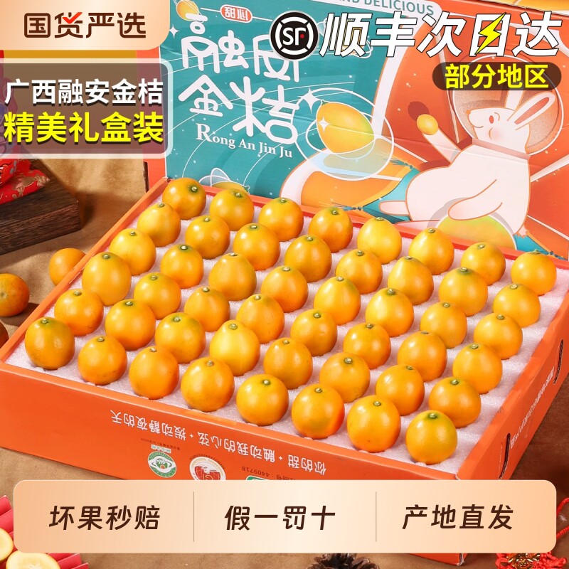 顺丰广西融安脆蜜金桔新鲜水果桔子金柑礼盒第三代脆皮橘子甜当季