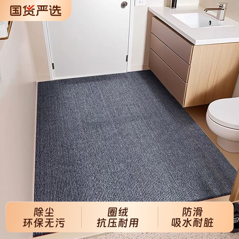 圈绒加厚防滑入户地垫单条纹图片