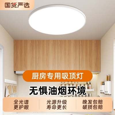 厨房专用吸顶灯防油烟防虫三防灯简约现代卫生间浴室阳台照明灯具