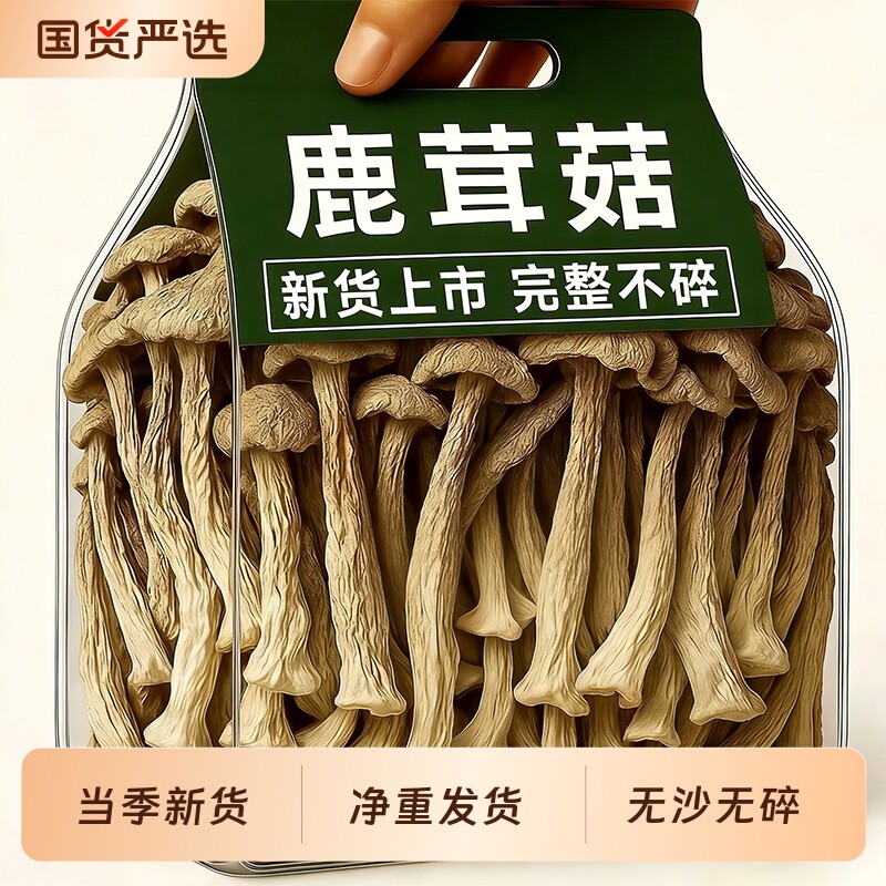 鹿茸菇干货500g鹿茸菌新鲜菇干香菇云南菌子煲汤食材干鹿茸鲜鹿茸
