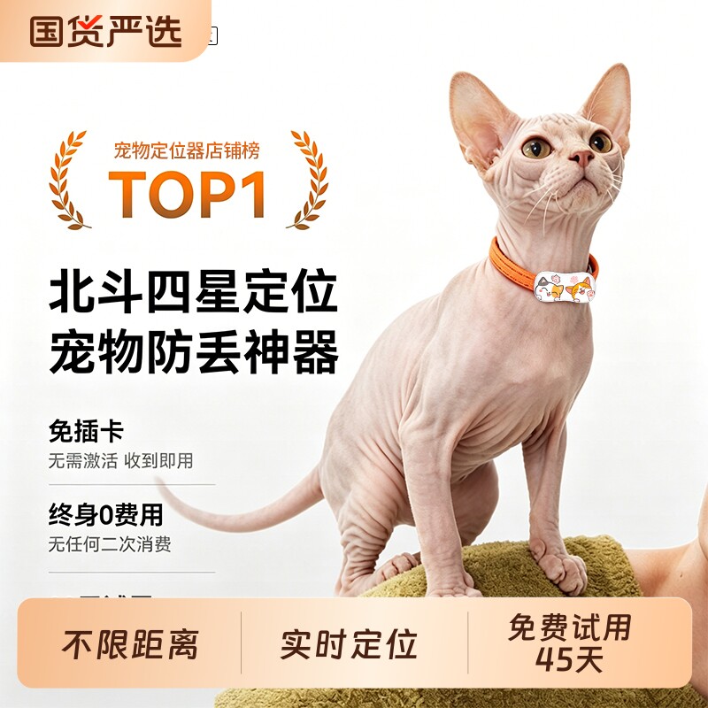 猫咪定位器宠物gps项圈小狗猫咪防丢失神器追踪防水跟踪订位仪器j