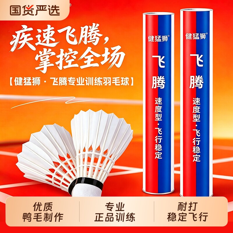 羽毛球鹅毛12支装耐打抗风羽毛球比赛训练专用稳定室外学习训练球