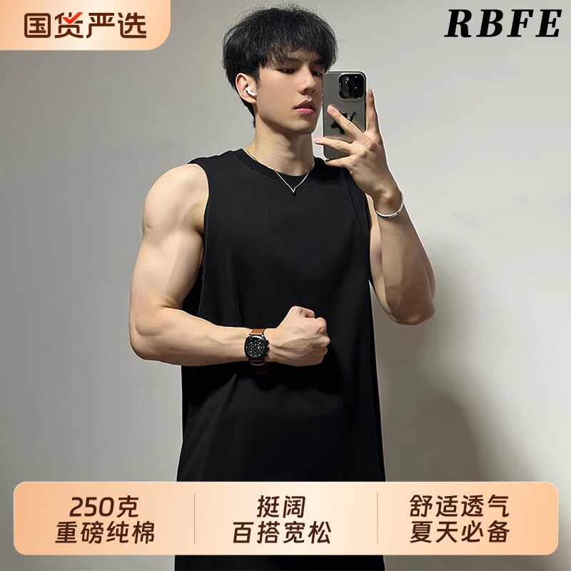 美式无袖背心男款夏季健身运动图片