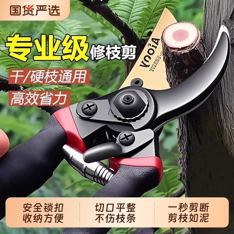 德国园艺修枝剪专业级艺园剪刀剪枝条专用高效省力果园林园花园剪