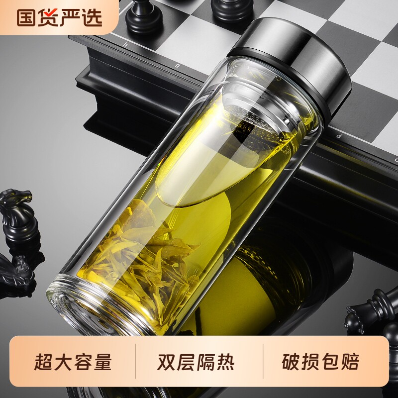 双层防爆耐热玻璃水杯图片