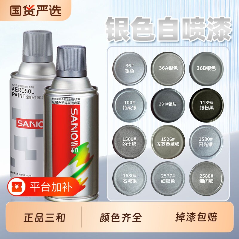 三和银色自动喷漆亮银闪光银灰色五菱香槟银镀铬三轮车汽车金属漆