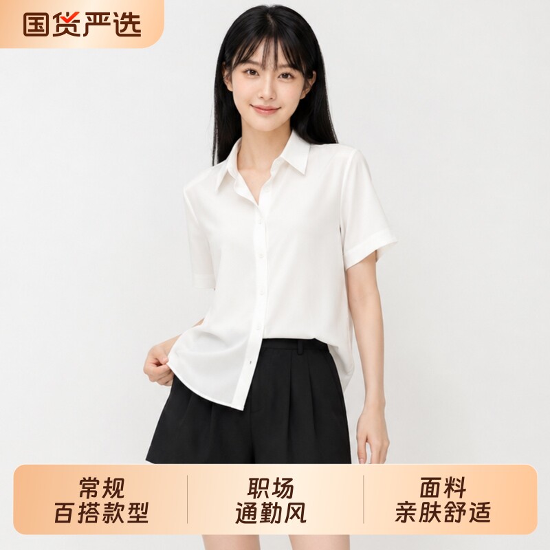 夏季新款职业面试正装短袖衬衫女图片