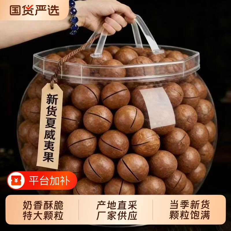 夏威夷果坚果罐装零食500g干果果仁袋装原味新货健康好吃新鲜独立