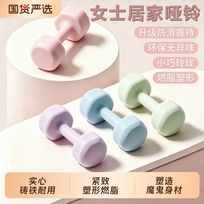 哑铃女士健身家用器材男士练臂肌瑜伽学生儿童纯铁小哑铃健身器材