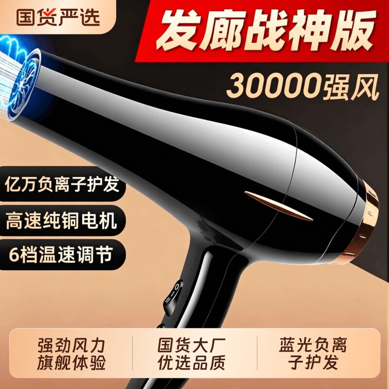 发廊电吹风机家用大风力负离子护发大功率理发店风筒静音速干宿舍