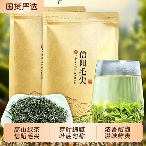 信阳毛尖绿茶雨前头采特一级高山绿茶嫩芽浓香型绿茶2026新茶袋装