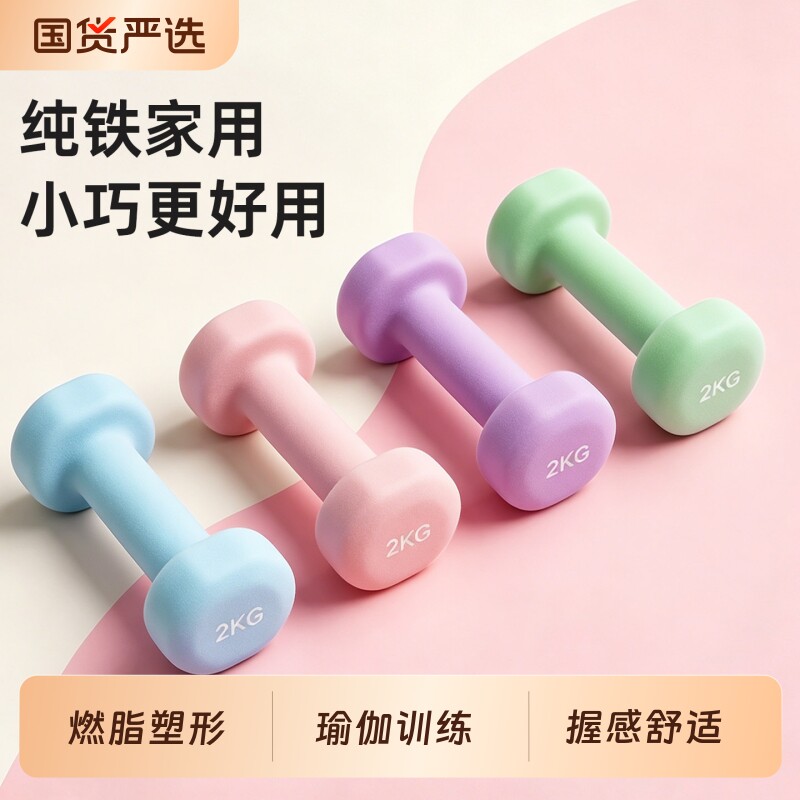 哑铃女士健身家用女生1kg一对儿童小哑铃可调节纯钢纯铁重量铸铁