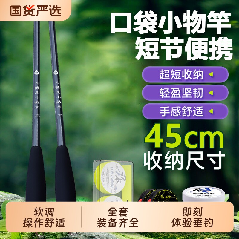 迷你鱼竿短节超轻儿童钓竿套装图片