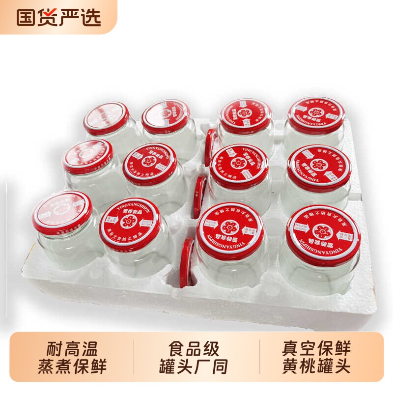 玻璃瓶带盖密封罐食品级储物蜂蜜西红柿酱瓶分装圆形空玻璃瓶子