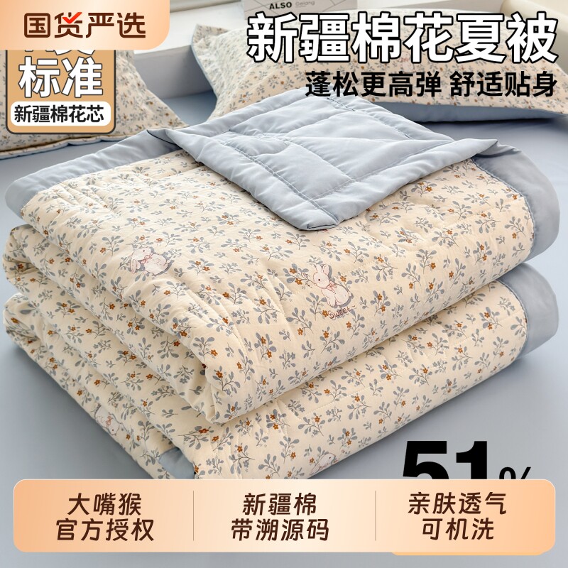 大嘴猴新疆棉花夏凉被子2026新款夏季薄款被芯空调被学生宿舍夏被